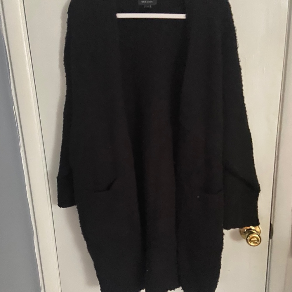 Fluffy black cardigan